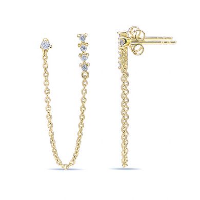 Gemminded 18k Gold Over Silver 1/8 Carat T.W. Lab-Grown Diamond Earrings