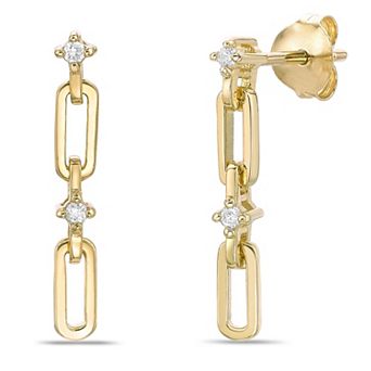 Gemminded 18k Gold Over Silver Lab-Created Diamond Accent Tiered Square Post Drop Earrings