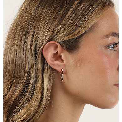 Gemminded 18k Gold Over Silver Lab-Created Diamond Accent Tiered Square Post Drop Earrings