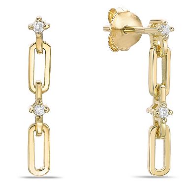 Gemminded 18k Gold Over Silver Lab-Created Diamond Accent Tiered Square Post Drop Earrings