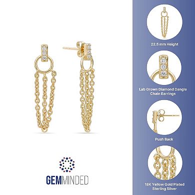Gemminded 18k Gold Over Silver Lab-Grown Diamond Accent Earrings
