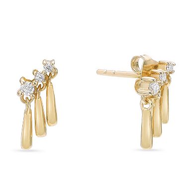 Gemminded 18k Gold Over Silver 1/3 Carat T.W. Lab-Grown Diamond Earrings