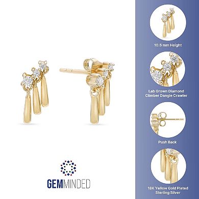Gemminded 18k Gold Over Silver 1/3 Carat T.W. Lab-Grown Diamond Earrings