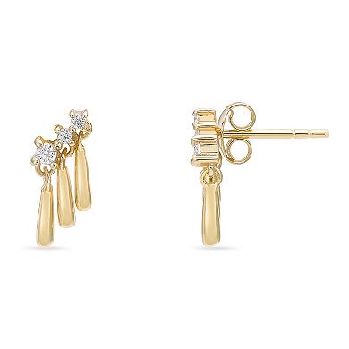Gemminded 18k Gold Over Silver 1/3 Carat T.W. Lab-Grown Diamond Earrings