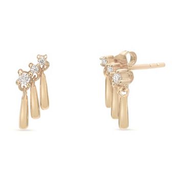 Gemminded 18k Gold Over Silver 1/3 Carat T.W. Lab-Grown Diamond Earrings