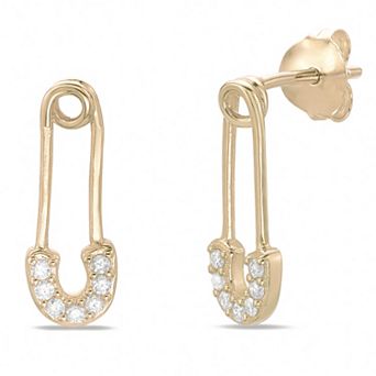 Gemminded 18k Gold Over Sterling Silver 1/10 Carat T.W. Lab-Grown Diamond Earrings