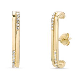 Gemminded 18k Gold Over Silver 1/8 Carat T.W. Lab-Grown Diamond Ear Cuff