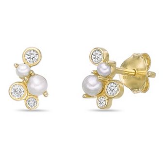 Gemminded 18k Gold Over Silver 1/6 Carat T.W. Lab-Grown Diamond Earrings