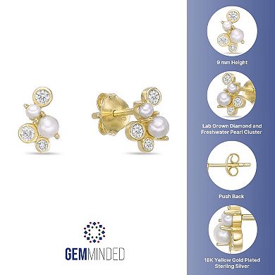 Gemminded 18k Gold Over Silver 1/6 Carat T.W. Lab-Grown Diamond Earrings
