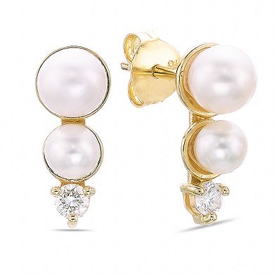 Gemminded 18k Gold Over Silver 1/8 Carat T.W. Lab-Grown Diamond Earrings