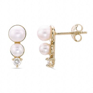 Gemminded 18k Gold Over Silver 1/8 Carat T.W. Lab-Grown Diamond Earrings