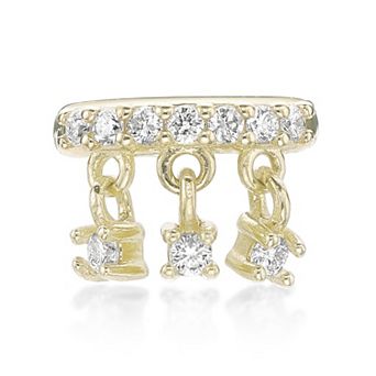 Gemminded 18k Gold over Sterling Silver 1/10 Carat T.W. Lab-Grown Diamond Ear Cuff