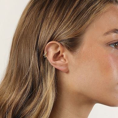 Gemminded 18k Gold over Sterling Silver 1/10 Carat T.W. Lab-Grown Diamond Ear Cuff