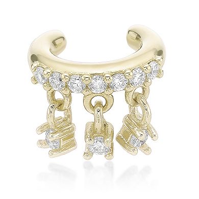 Gemminded 18k Gold over Sterling Silver 1/10 Carat T.W. Lab-Grown Diamond Ear Cuff
