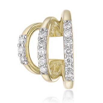 Gemminded 18k Gold Over Silver 1/6 Carat T.W. Lab-Grown Diamond Ear Cuff