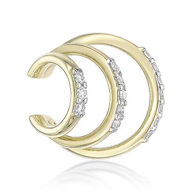 Gemminded 18k Gold Over Silver 1/6 Carat T.W. Lab-Grown Diamond Ear Cuff