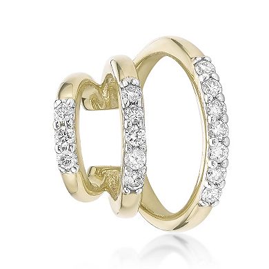 Gemminded 18k Gold Over Silver 1/6 Carat T.W. Lab-Grown Diamond Ear Cuff