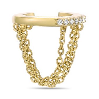 Gemminded 18k Gold Over Sterling Silver Lab-Grown Diamond Accent Earrings