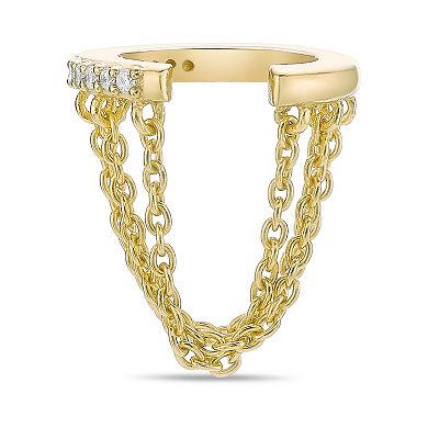 Gemminded 18k Gold Over Sterling Silver Lab-Grown Diamond Accent Earrings