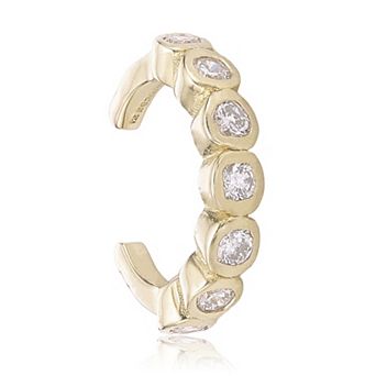 Gemminded 18k Gold Over Silver 1/10 Carat T.W. Lab-Grown Diamond Ear Cuff