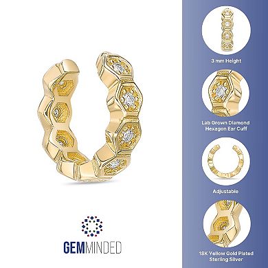 Sterling Silver Lab-Grown Diamond Accent Ear Cuff