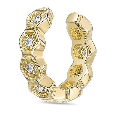 Sterling Silver Lab-Grown Diamond Accent Ear Cuff