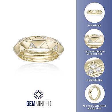 Gemminded 18k Gold over Sterling Silver Lab-Grown Diamond Accent Ring