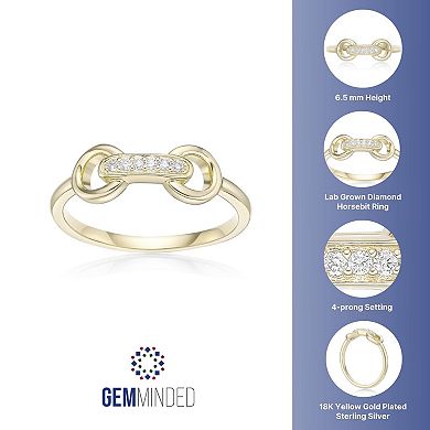 Gemminded 18k Gold over Sterling Silver Lab-Grown Diamond Accent Link Ring