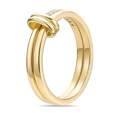 Gemminded 18k Gold Over Silver 7/8 T.W. Large Diamond Ring