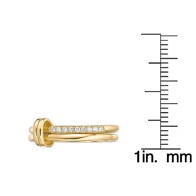 Gemminded 18k Gold Over Silver 7/8 T.W. Large Diamond Ring