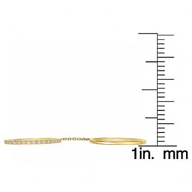 Sterling Silver 1/10 Carat T.W. Lab-Grown Diamond Interlocked Chain Stackable Ring