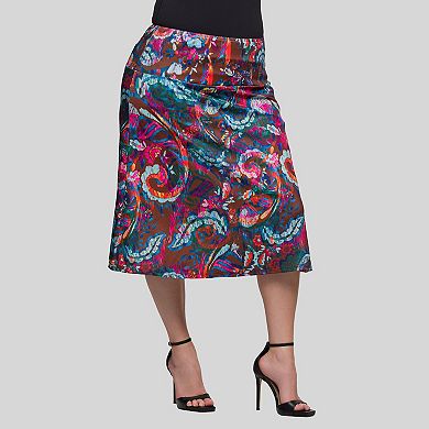 Plus Size 24Seven Comfort Apparel Knee Length Skirt