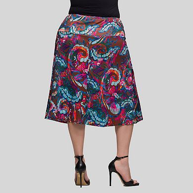 Plus Size 24Seven Comfort Apparel Knee Length Skirt