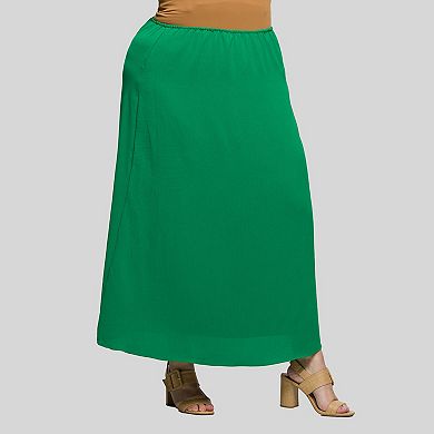 Plus Size 24Seven Comfort Apparel A-Line Maxi Skirt