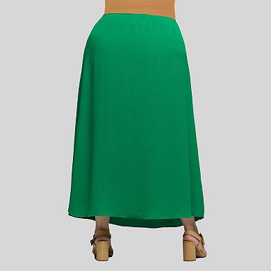 Plus Size 24Seven Comfort Apparel A-Line Maxi Skirt