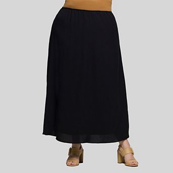 Plus Size 24Seven Comfort Apparel A-Line Maxi Skirt