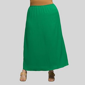 Plus Size 24Seven Comfort Apparel A-Line Maxi Skirt