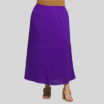 Plus Size 24Seven Comfort Apparel A-Line Maxi Skirt