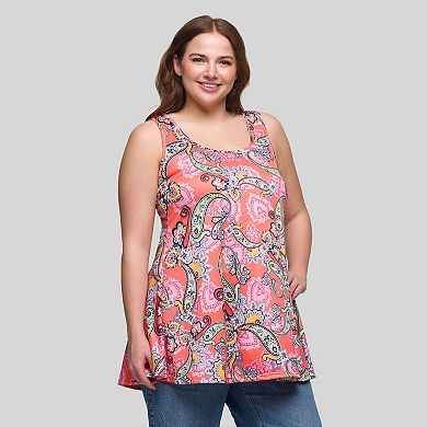 Plus Size 24Seven Comfort Apparel Scoop Neck Tank Top