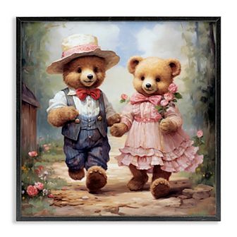Stupell Home Decor Bears Strolling Garden Path Framed Giclee