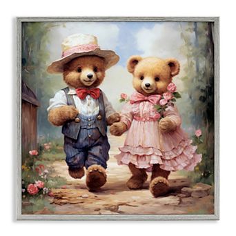 Stupell Home Decor Bears Strolling Garden Path Framed Giclee