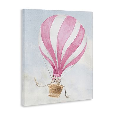Stupell Home Decor Rabbit in Pink Balloon Canvas