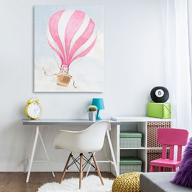 Stupell Home Decor Rabbit in Pink Balloon Canvas