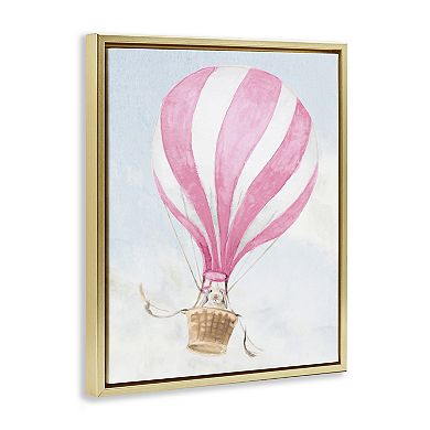 Stupell Home Decor Rabbit in Pink Balloon Framed Floating Canvas