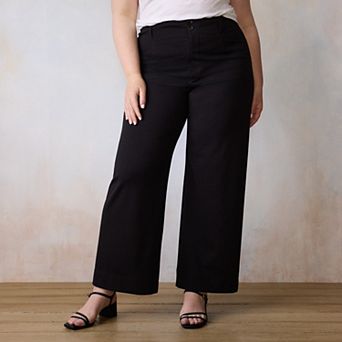 Plus Size LC Lauren Conrad Wildflower Super High Rise Wide Leg Pants