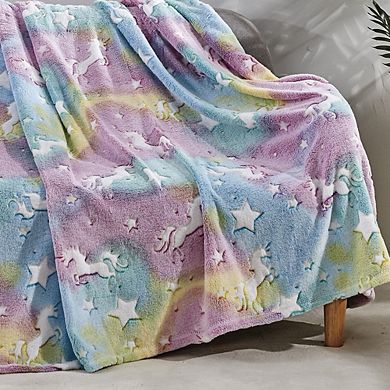 Glow in The Dark Throw Blanket Soft Polyester, Luminous Design for Cozy Nights