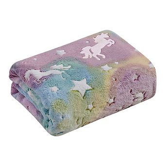Glow in The Dark Throw Blanket Soft Polyester, Luminous Design for Cozy Nights