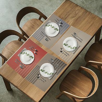 4 Pcs Grid Style Placemats, PET Place Mats, Heat-Resistant Table Mats for Kitchen Table