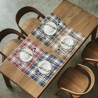 4 Pcs Grids Pattern Placemats, Place Mats for Kitchen Dining Table, Heat-Resistant Table Mats