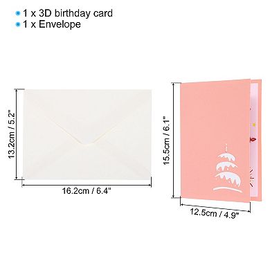 Birthday Card, Pop-Out Cake Birthday Card Funny 3D Sweet with Envelope for Women Gift Best Friend